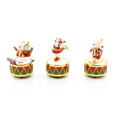 Christmas Snowman Enamelled Musical figurine Collectibles 3 designs  By Leonardo Collection