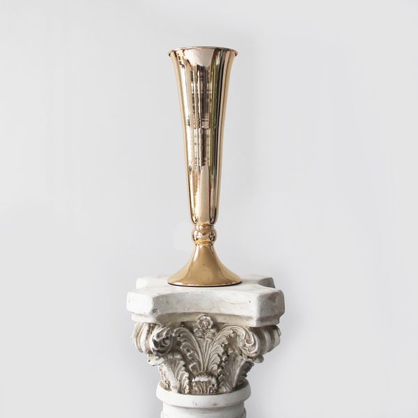 40cm Gold Plated Conic Vase