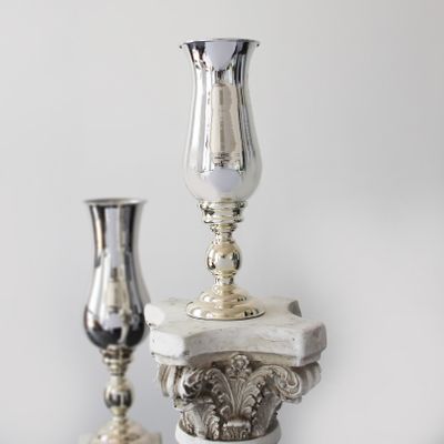 38cm Silver Plated Shaped Vase