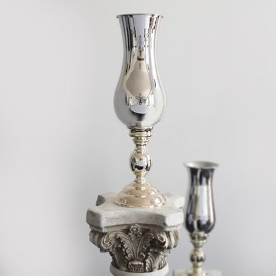 51cm Silver Plated Shaped Vase