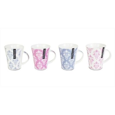 12oz New Bone China Patterned Mugs 2 Colours