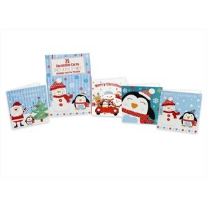 25 School Pack Cute Character Christmas Cards