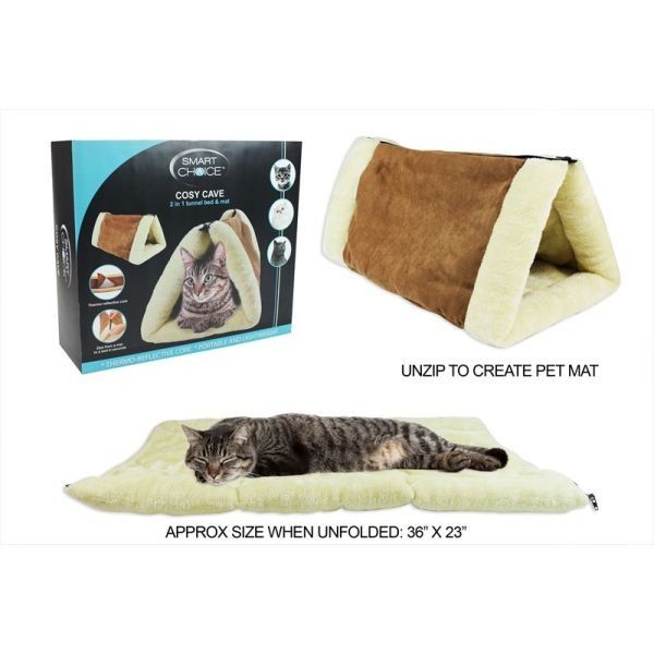 2 In 1 Cat Tunnel Bed Cave And Mat Fleece Mat