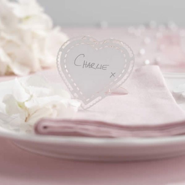 Standing Heart Laser Cut Place Cards