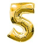 5 Number Balloon Gold