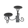Metal Scroll Double Candle Holder With Hang Tag